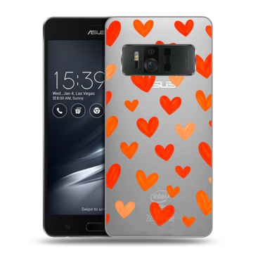 Силиконовый чехол на ASUS ZenFone AR с принтом Сердечки