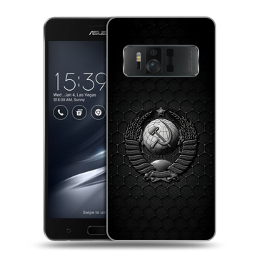 Силиконовый чехол на ASUS ZenFone AR с принтом Герб Флаг СССР