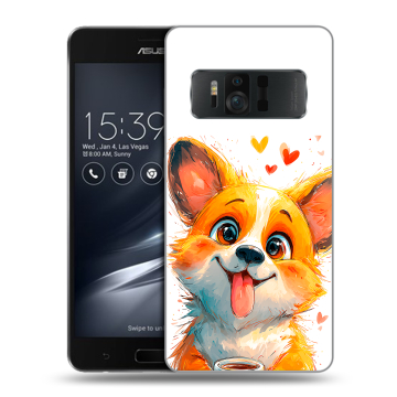 Силиконовый чехол на ASUS ZenFone AR с принтом корги Силиконовый чехол на ASUS ZenFone AR с принтом корги