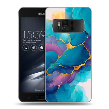 Силиконовый чехол на ASUS ZenFone AR с принтом Мрамор блестки