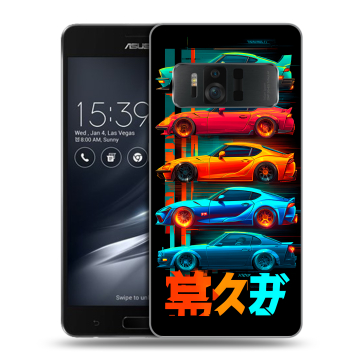 Силиконовый чехол на ASUS ZenFone AR с принтом машины тачки