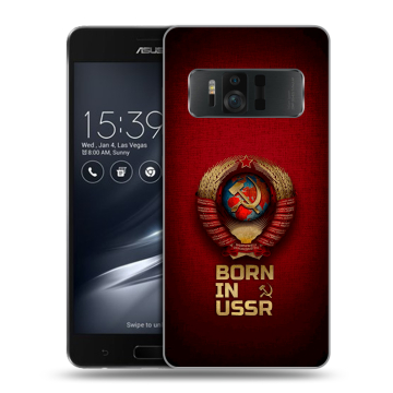 Силиконовый чехол на ASUS ZenFone AR с принтом Флаг Герб СССР