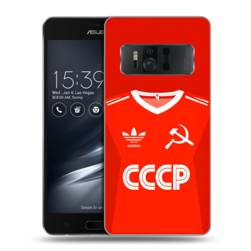 Силиконовый чехол на ASUS ZenFone AR с принтом Флаг Герб СССР