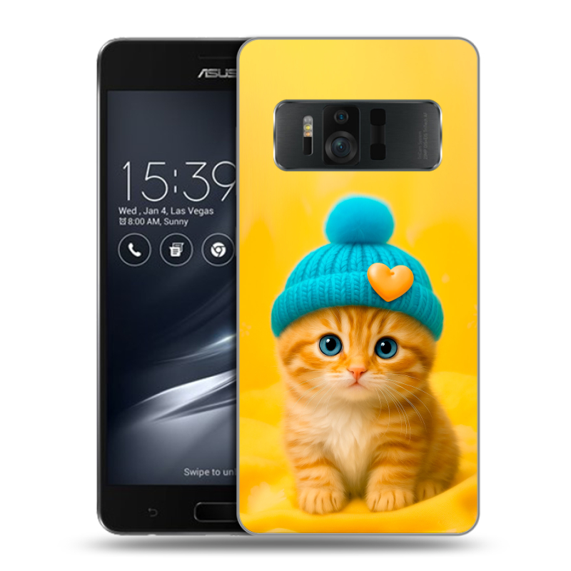 Пластиковый чехол на ASUS ZenFone AR с принтом Котенок в шапке Пластиковый чехол на ASUS ZenFone AR с принтом Котенок в шапке