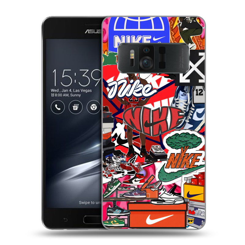 Силиконовый чехол на ASUS ZenFone AR с принтом Найк Nike яркий Силиконовый чехол на ASUS ZenFone AR с принтом Найк Nike яркий