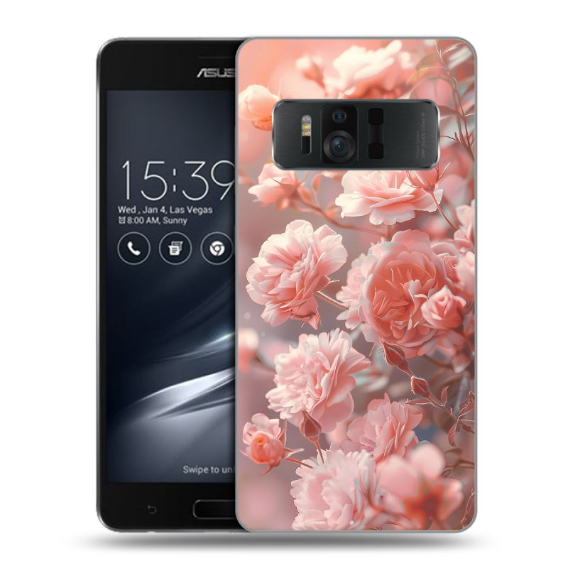 Силиконовый чехол на ASUS ZenFone AR с принтом Розовые розы Силиконовый чехол на ASUS ZenFone AR с принтом Розовые розы