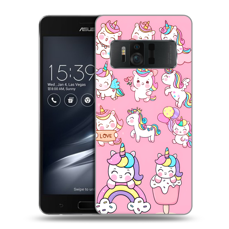 Силиконовый чехол на ASUS ZenFone AR с принтом Единороги и радуга Силиконовый чехол на ASUS ZenFone AR с принтом Единороги и радуга