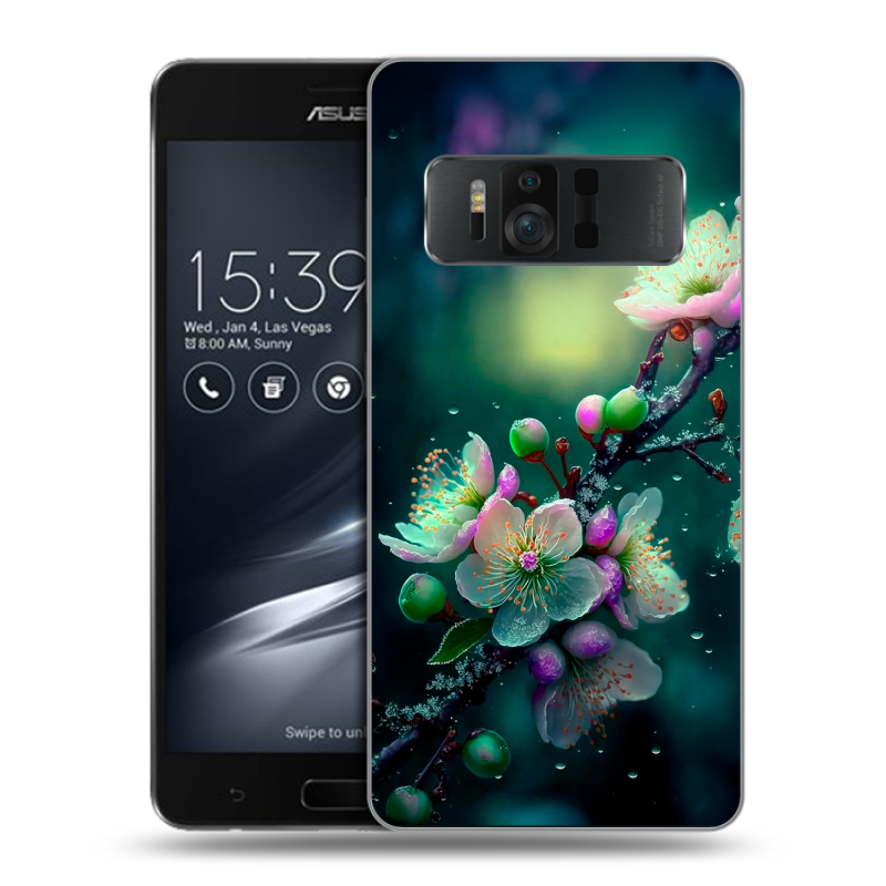 Пластиковый чехол на ASUS ZenFone AR с принтом Цветы и мрамор Пластиковый чехол на ASUS ZenFone AR с принтом Цветы и мрамор