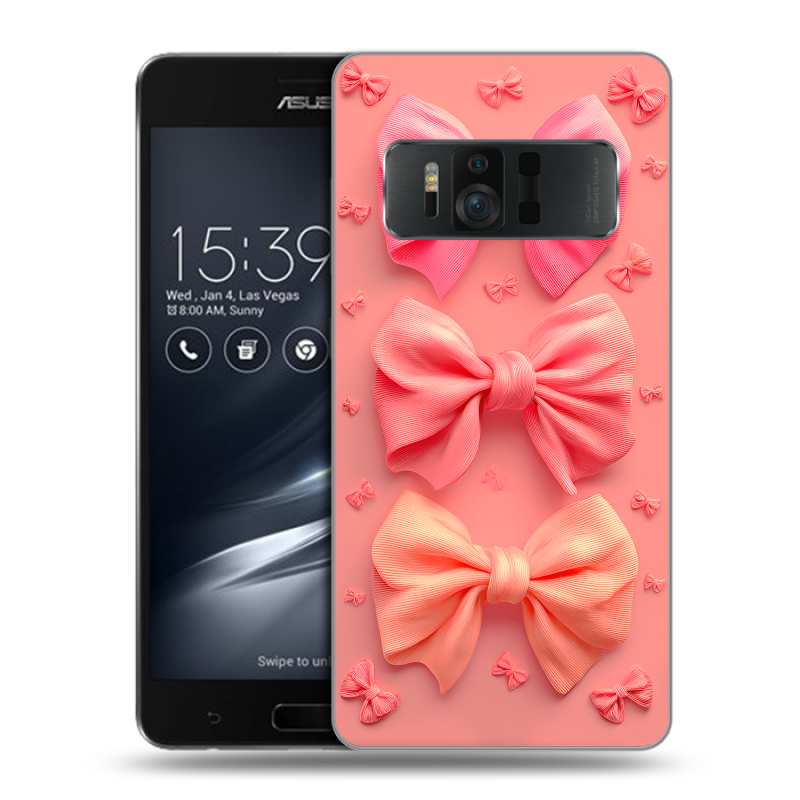 Пластиковый чехол на ASUS ZenFone AR с принтом Розовые бантики Пластиковый чехол на ASUS ZenFone AR с принтом Розовые бантики