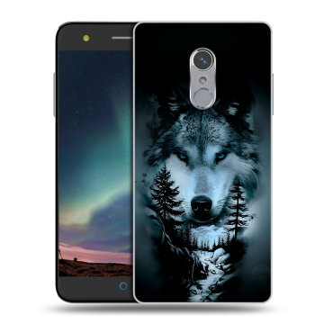 Силиконовый чехол на ZTE Blade V7 Plus с принтом Лесной волк