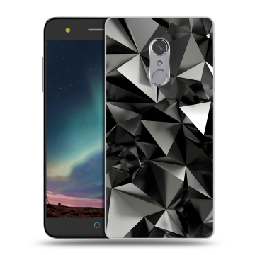 Силиконовый чехол на ZTE Blade V7 Plus с принтом Черные кристаллы