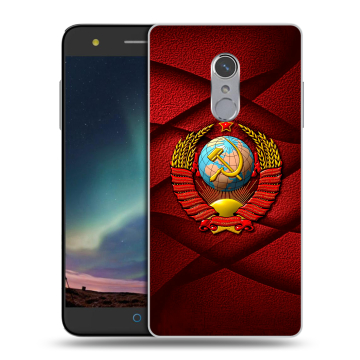 Силиконовый чехол на ZTE Blade V7 Plus с принтом Герб СССР