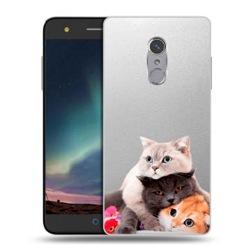 Силиконовый чехол на ZTE Blade V7 Plus с принтом Кошки