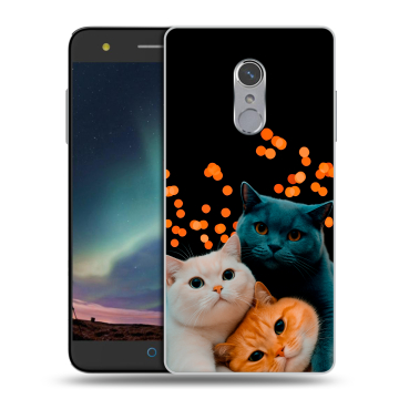 Силиконовый чехол на ZTE Blade V7 Plus с принтом Кошки