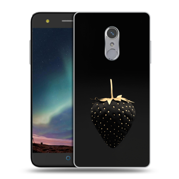 Силиконовый чехол на ZTE Blade V7 Plus с принтом Черная клубника