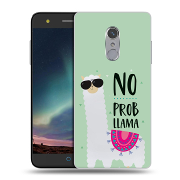 Силиконовый чехол на ZTE Blade V7 Plus с принтом Лама