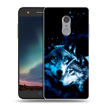 Силиконовый чехол на ZTE Blade V7 Plus с принтом Волки