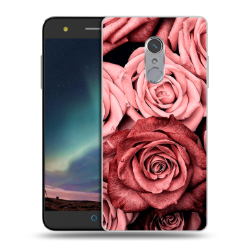 Силиконовый чехол на ZTE Blade V7 Plus с принтом Цветы розы
