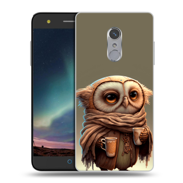 Силиконовый чехол на ZTE Blade V7 Plus с принтом Сова