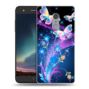Силиконовый чехол на ZTE Blade V7 Plus с принтом Бабочки