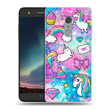 Силиконовый чехол на ZTE Blade V7 Plus с принтом Единороги Силиконовый чехол на ZTE Blade V7 Plus с принтом Единороги