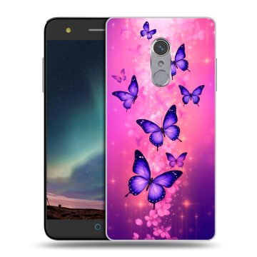 Силиконовый чехол на ZTE Blade V7 Plus с принтом Бабочки