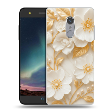 Силиконовый чехол на ZTE Blade V7 Plus с принтом Цветы