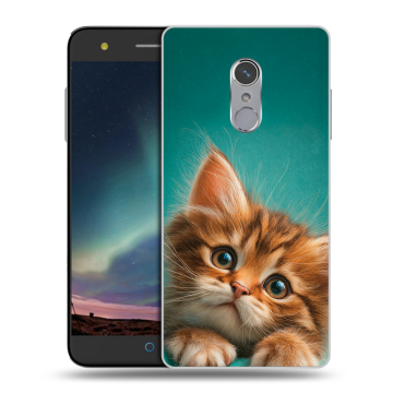 Силиконовый чехол на ZTE Blade V7 Plus с принтом котенок