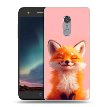 Силиконовый чехол на ZTE Blade V7 Plus с принтом милая лиса