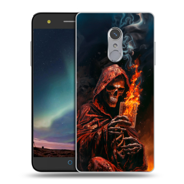 Силиконовый чехол на ZTE Blade V7 Plus с принтом Скелет и карты Силиконовый чехол на ZTE Blade V7 Plus с принтом Скелет и карты