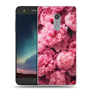Силиконовый чехол на ZTE Blade V7 Plus с принтом цветы пионы Силиконовый чехол на ZTE Blade V7 Plus с принтом цветы пионы
