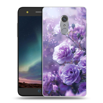 Силиконовый чехол на ZTE Blade V7 Plus с принтом Розы цветы