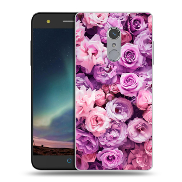 Силиконовый чехол на ZTE Blade V7 Plus с принтом лавандовые розы