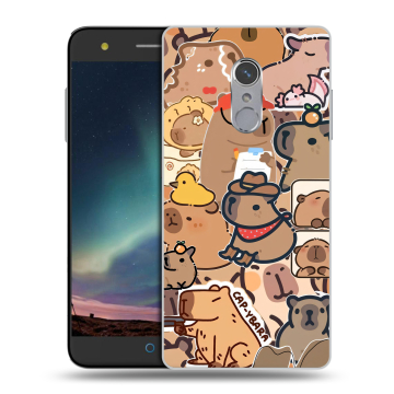 Силиконовый чехол на ZTE Blade V7 Plus с принтом капибара Силиконовый чехол на ZTE Blade V7 Plus с принтом капибара
