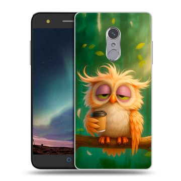 Силиконовый чехол на ZTE Blade V7 Plus с принтом сова