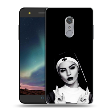 Силиконовый чехол на ZTE Blade V7 Plus с принтом монашка Силиконовый чехол на ZTE Blade V7 Plus с принтом монашка