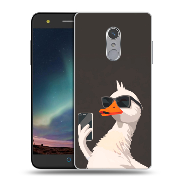 Силиконовый чехол на ZTE Blade V7 Plus с принтом утка в очках Силиконовый чехол на ZTE Blade V7 Plus с принтом утка в очках
