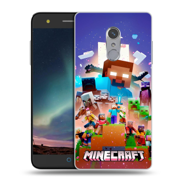 Силиконовый чехол на ZTE Blade V7 Plus с принтом Майнкрафт Minecraft
