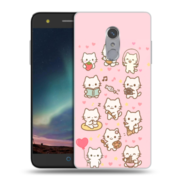 Силиконовый чехол на ZTE Blade V7 Plus с принтом Hello Kitty Хелоу Кити