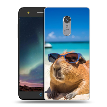 Силиконовый чехол на ZTE Blade V7 Plus с принтом Капибара