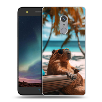 Силиконовый чехол на ZTE Blade V7 Plus с принтом Капибара