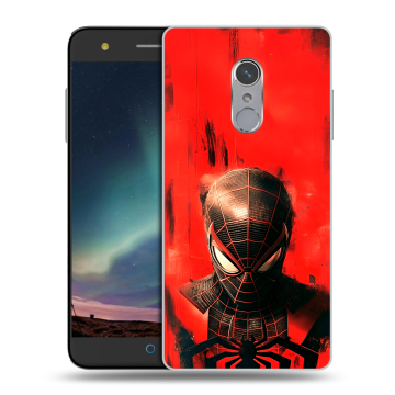 Силиконовый чехол на ZTE Blade V7 Plus с принтом человек паук spiderman