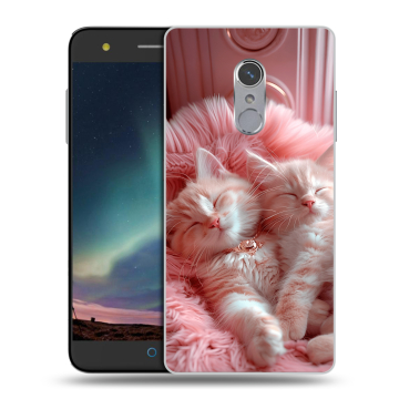 Силиконовый чехол на ZTE Blade V7 Plus с принтом котята котики