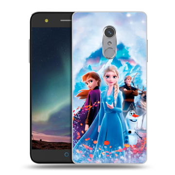 Силиконовый чехол на ZTE Blade V7 Plus с принтом Холодное сердце Frozen