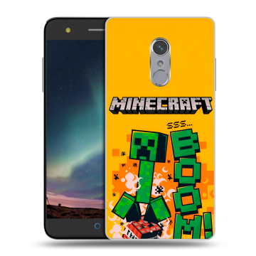 Силиконовый чехол на ZTE Blade V7 Plus с принтом Майнкрафт Minecraft