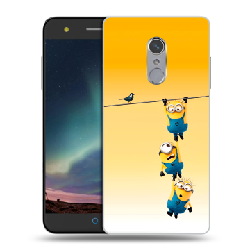 Силиконовый чехол на ZTE Blade V7 Plus с принтом Миньоны