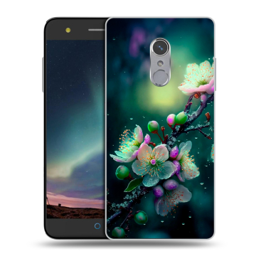 Силиконовый чехол на ZTE Blade V7 Plus с принтом Цветы и мрамор Силиконовый чехол на ZTE Blade V7 Plus с принтом Цветы и мрамор