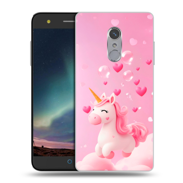 Силиконовый чехол на ZTE Blade V7 Plus с принтом Единорог
