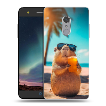 Силиконовый чехол на ZTE Blade V7 Plus с принтом Капибара Силиконовый чехол на ZTE Blade V7 Plus с принтом Капибара