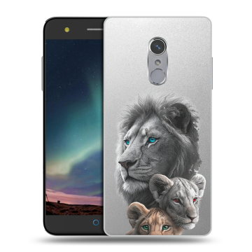 Силиконовый чехол на ZTE Blade V7 Plus с принтом Львы Силиконовый чехол на ZTE Blade V7 Plus с принтом Львы